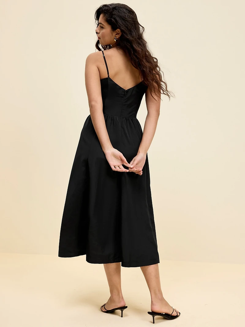 The Occasion by Old Navy Fit & Flare Sleeveless Taffeta Midi Dress