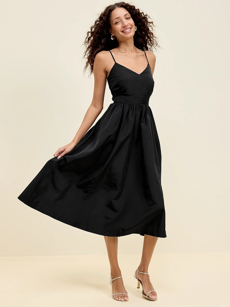 The Occasion by Old Navy Fit & Flare Sleeveless Taffeta Midi Dress