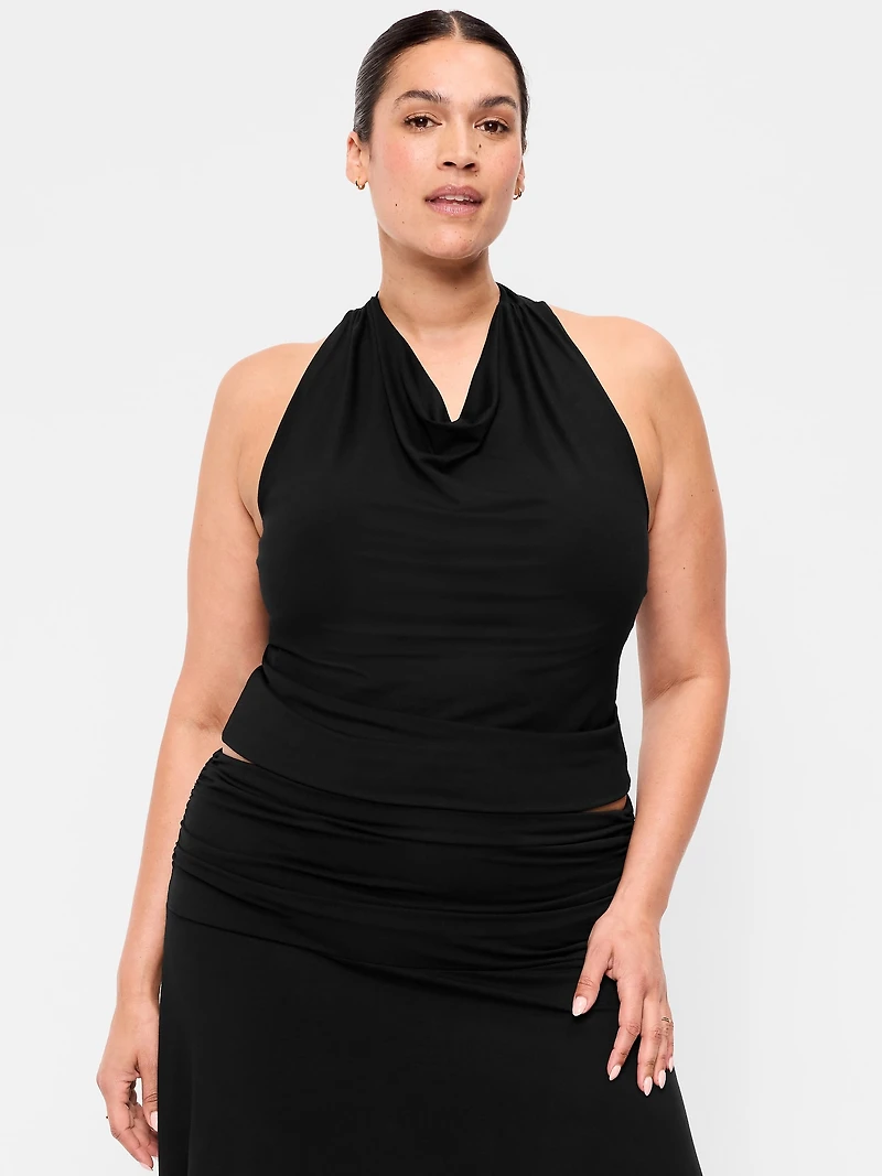 Cowl-Neck Halter Top