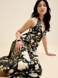 The Occasion by Old Navy Fit and Flare Satin Halter Midi Dress