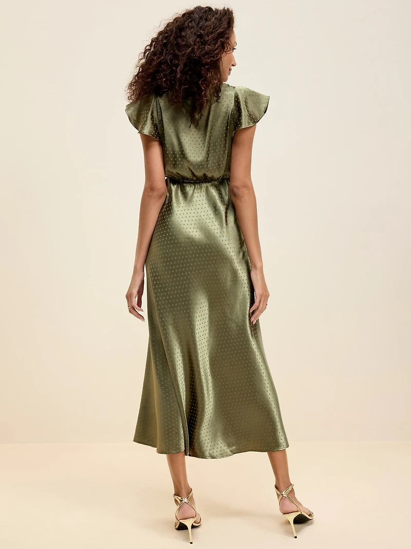 The Occasion by Old Navy Satin Flutter-Sleeve Maxi Dress