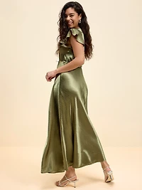 The Occasion by Old Navy Satin Flutter-Sleeve Maxi Dress