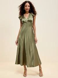 The Occasion by Old Navy Satin Flutter-Sleeve Maxi Dress
