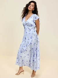 The Occasion by Old Navy Satin Flutter-Sleeve Maxi Dress