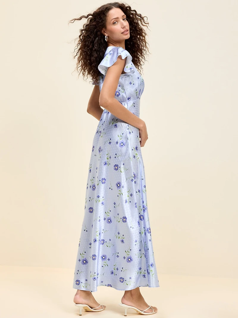 The Occasion by Old Navy Satin Flutter-Sleeve Maxi Dress