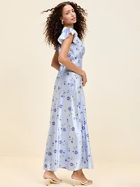 The Occasion by Old Navy Satin Flutter-Sleeve Maxi Dress