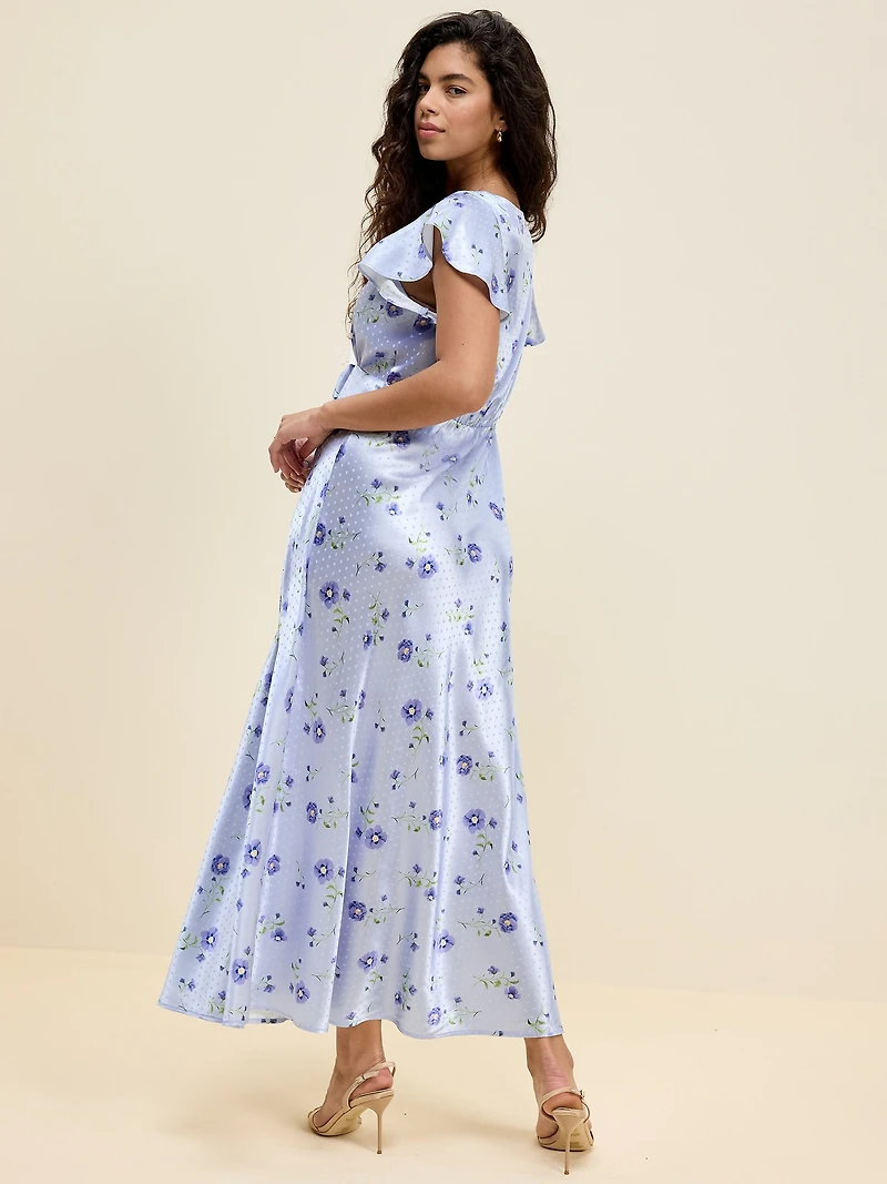 The Occasion by Old Navy Satin Flutter-Sleeve Maxi Dress