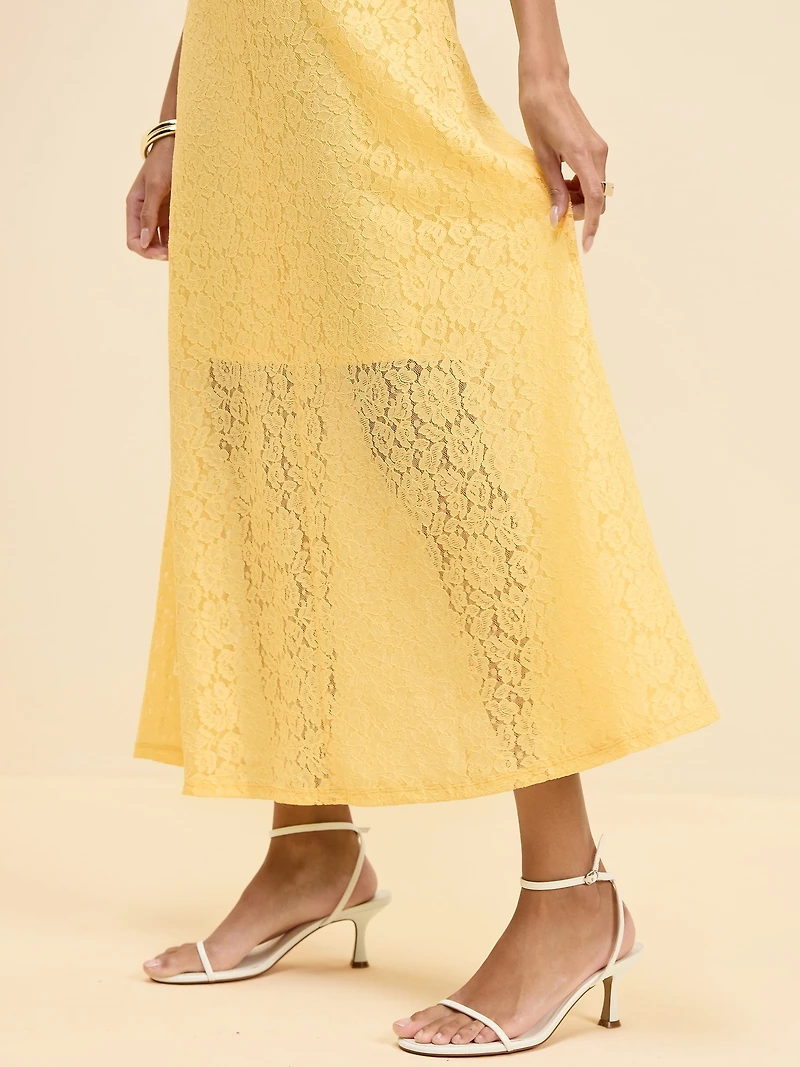 The Occasion by Old Navy Fit & Flare Drop-Waist Lace Maxi Dress