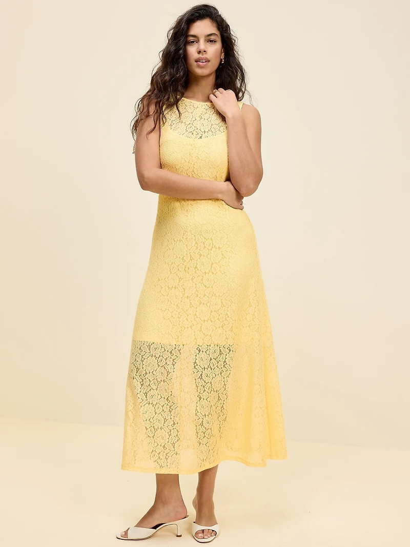 The Occasion by Old Navy Fit & Flare Drop-Waist Lace Maxi Dress