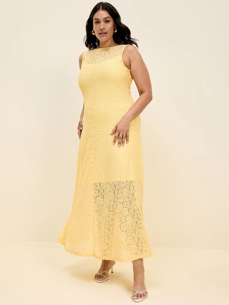 The Occasion by Old Navy Fit & Flare Drop-Waist Lace Maxi Dress