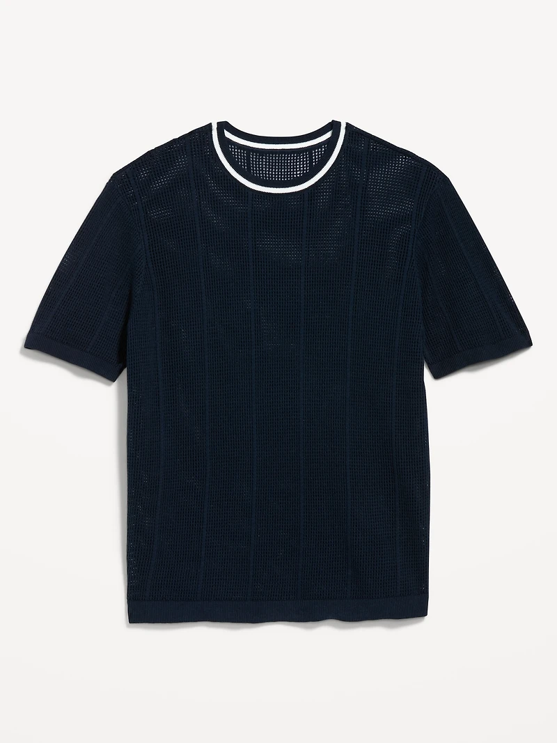 Relaxed Mesh-Knit T-Shirt
