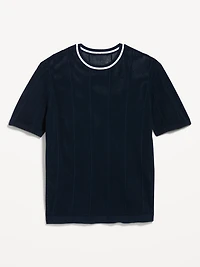 Relaxed Mesh-Knit T-Shirt