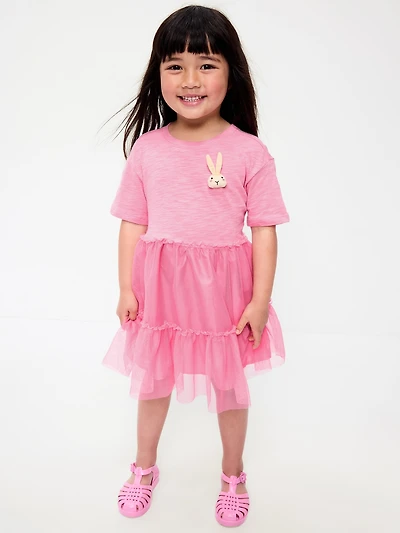 Short-Sleeve Tutu Dress for Toddler Girls