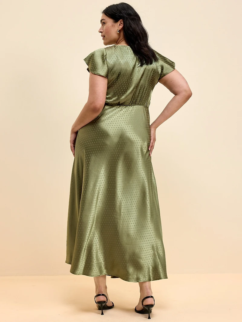 The Occasion by Old Navy Satin Flutter-Sleeve Maxi Dress
