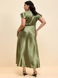 The Occasion by Old Navy Satin Flutter-Sleeve Maxi Dress
