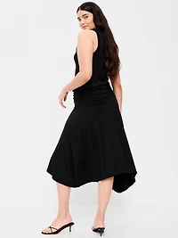 Asymmetrical Draped Midi Skirt
