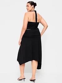 Asymmetrical Draped Midi Skirt
