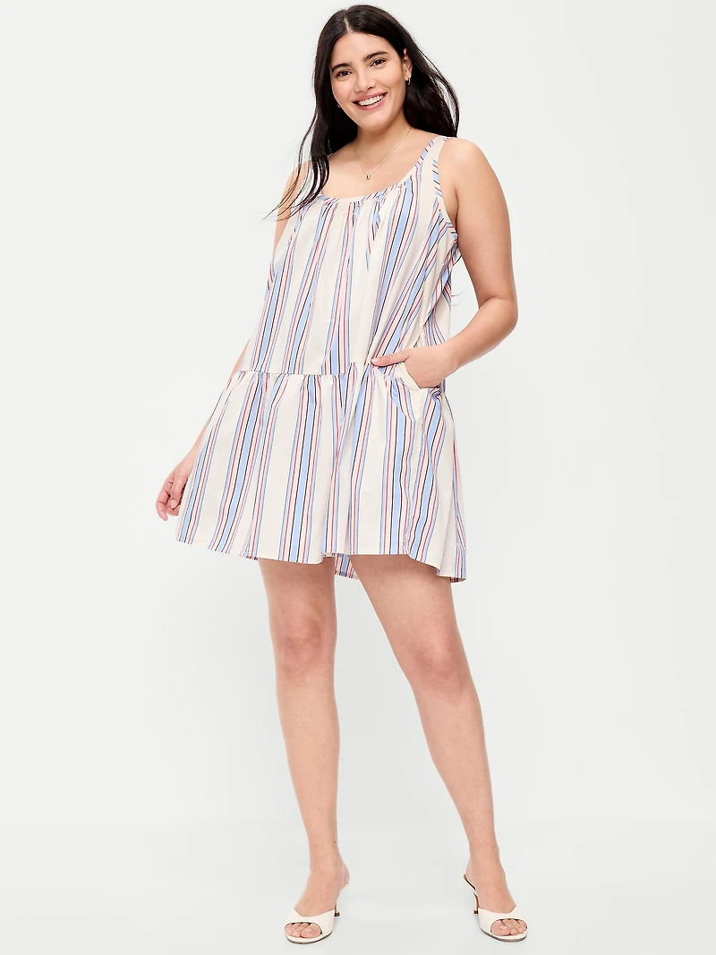 Sleeveless Scoop-Neck Mini Swing Dress