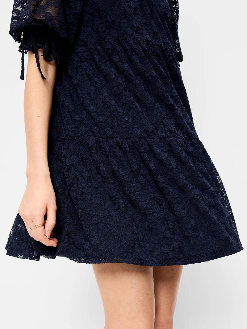 Off-The-Shoulder Lace Mini Dress