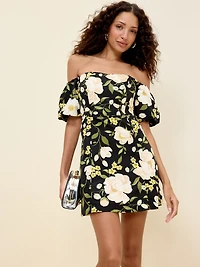 The Occasion by Old Navy Fit & Flare Puff-Sleeve Taffeta Mini Dress