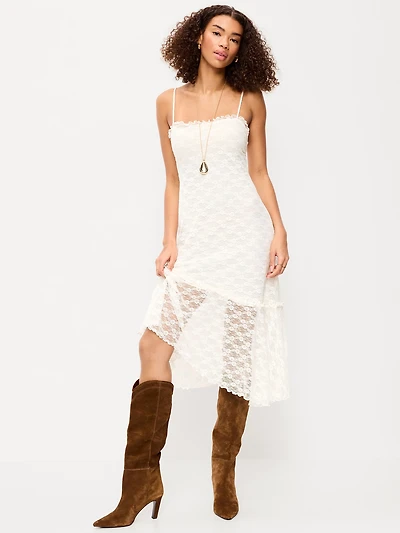Fit & Flare Lace Midi Dress