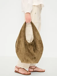 Oversized Suede Hobo Bag