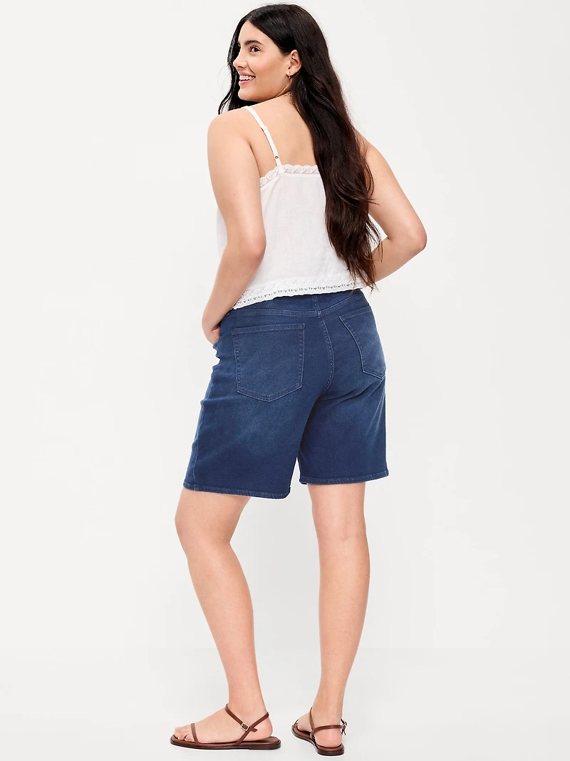 High-Waisted Wow Bermuda Jean Shorts -- 9-inch inseam