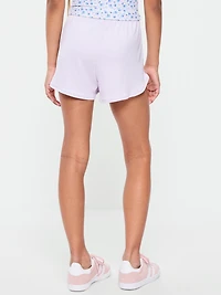 High-Waisted Mesh Dolphin-Hem Shorts for Girls