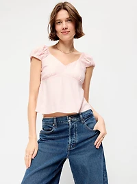 Fitted Cap-Sleeve Top
