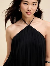 The Occasion by Old Navy Pleated Halter Swing Mini Dress
