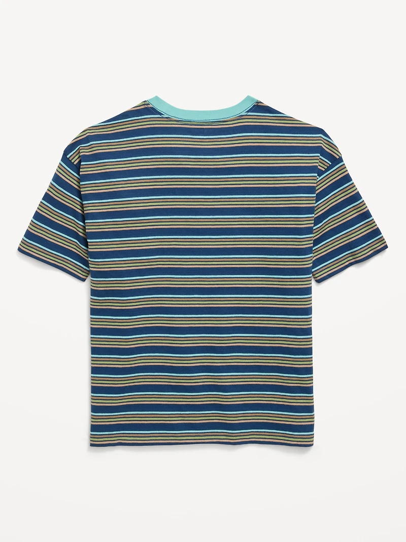 Oversized Short-Sleeve Striped T-Shirt for Boys