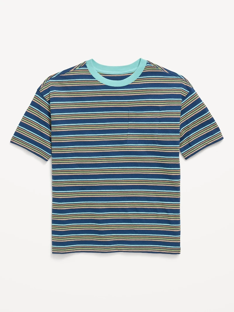 Oversized Short-Sleeve Striped T-Shirt for Boys