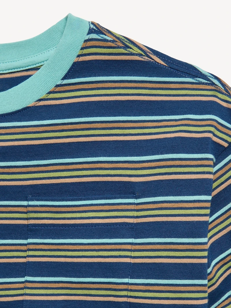 Oversized Short-Sleeve Striped T-Shirt for Boys