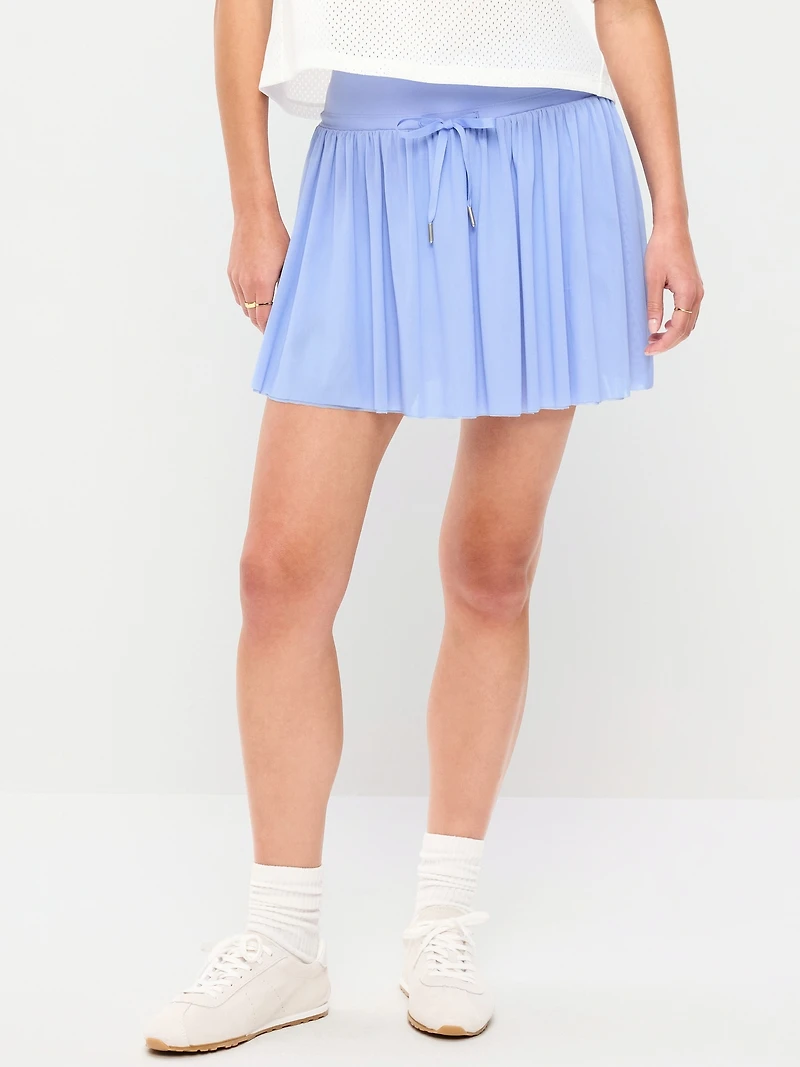 High-Waisted Mesh Skort