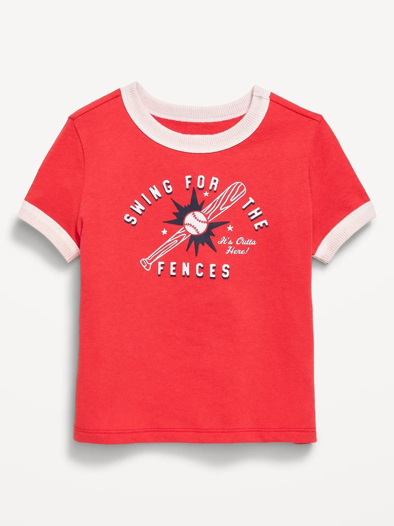 Short-Sleeve Unisex Ringer Graphic T-Shirt for Toddler