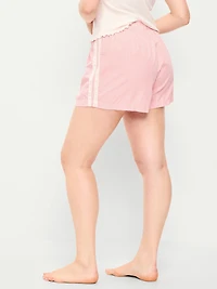 Eyelet-Trim Boxer Pajama Shorts