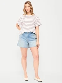 High-Waisted Baggy Jean Shorts - 5-inch inseam