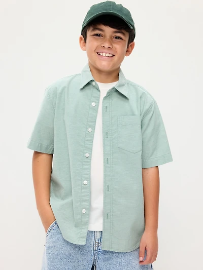 Short-Sleeve Pocket Oxford Shirt for Boys