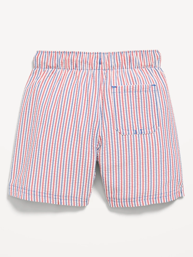 Printed Textured Swim Trunks for Toddler Boys