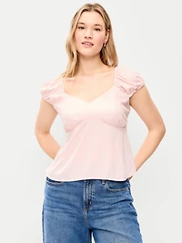 Fitted Cap-Sleeve Top