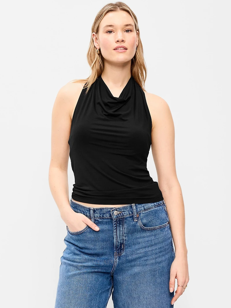 Cowl-Neck Halter Top