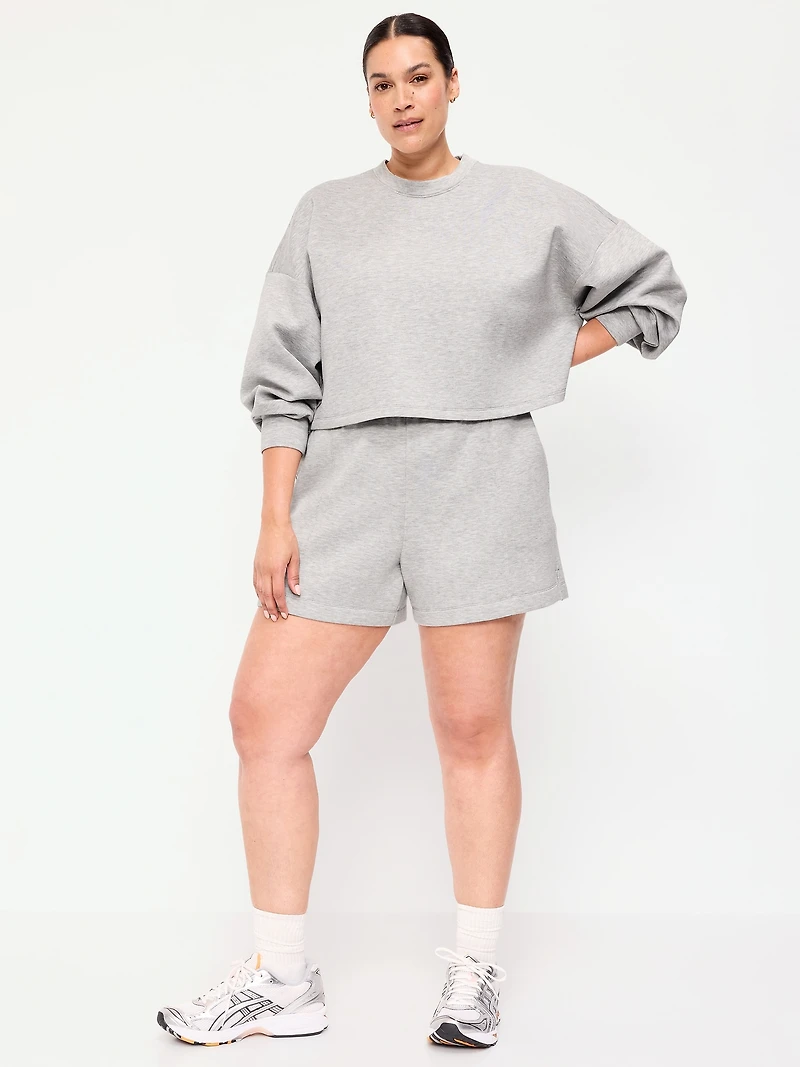 High-Waisted Bounce Fleece Shorts -- 5-inch inseam