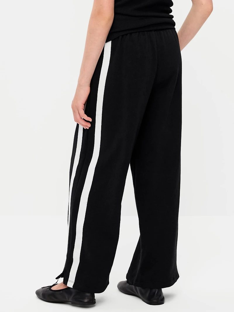 Baggy French-Terry Straight-Leg Retro Sweatpants for Girls