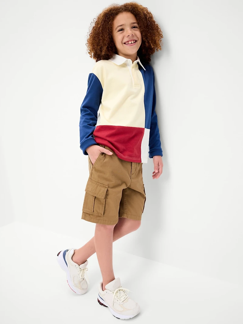 Knee Length Baggy Ripstop Cargo Shorts for Boys