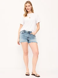 Extra High-Waisted Denim Micro Short