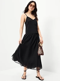 Chiffon Drop-Waist Maxi Dress