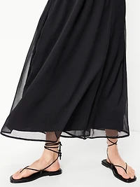 Chiffon Drop-Waist Maxi Dress