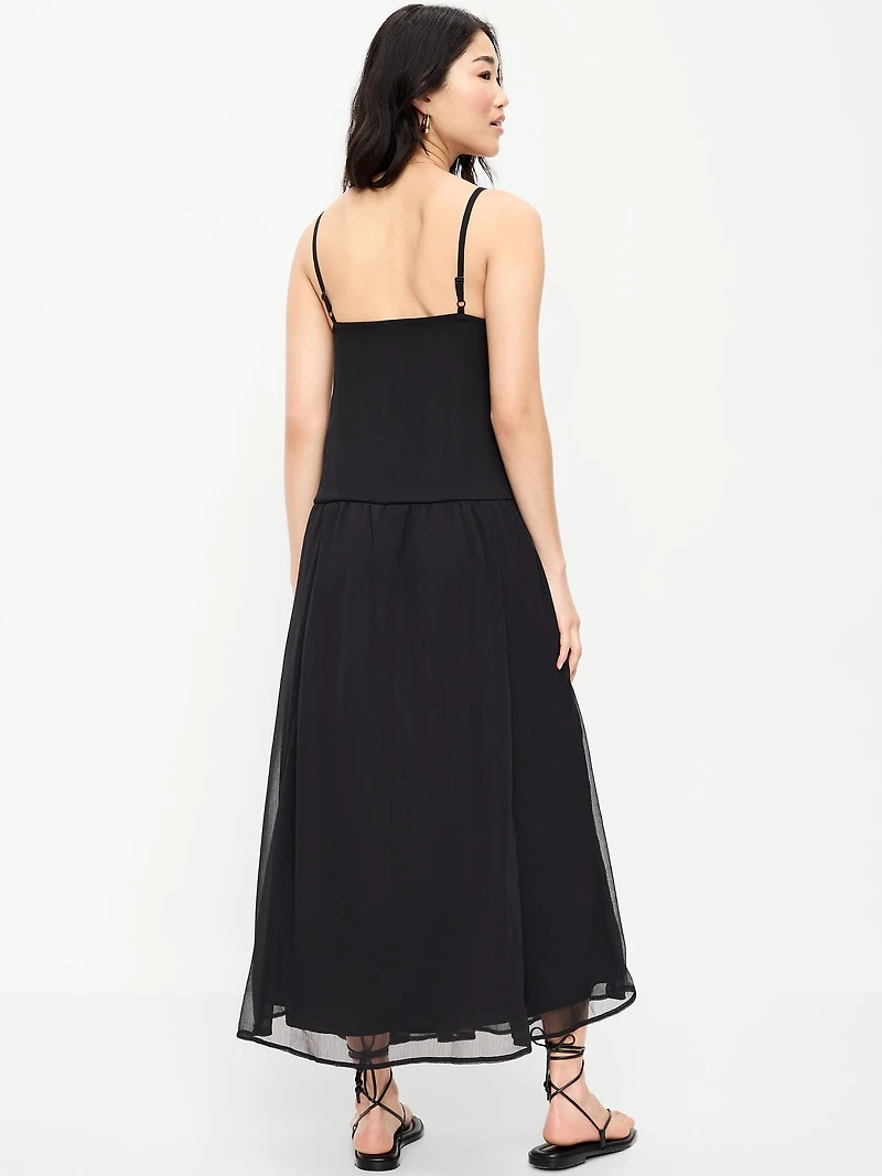 Chiffon Drop-Waist Maxi Dress