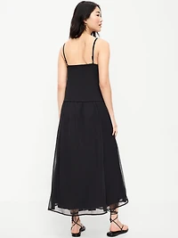 Chiffon Drop-Waist Maxi Dress
