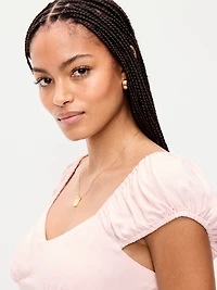 Short-Sleeve Fit & Flare Midi Dress